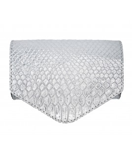 Envelope Bag In Silver Textured Leather